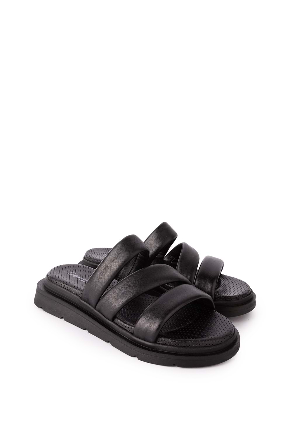 Gondol Kadın Hakiki Deri Rahat Günlük Şık Terlik ayh.45 - Siyah - 41