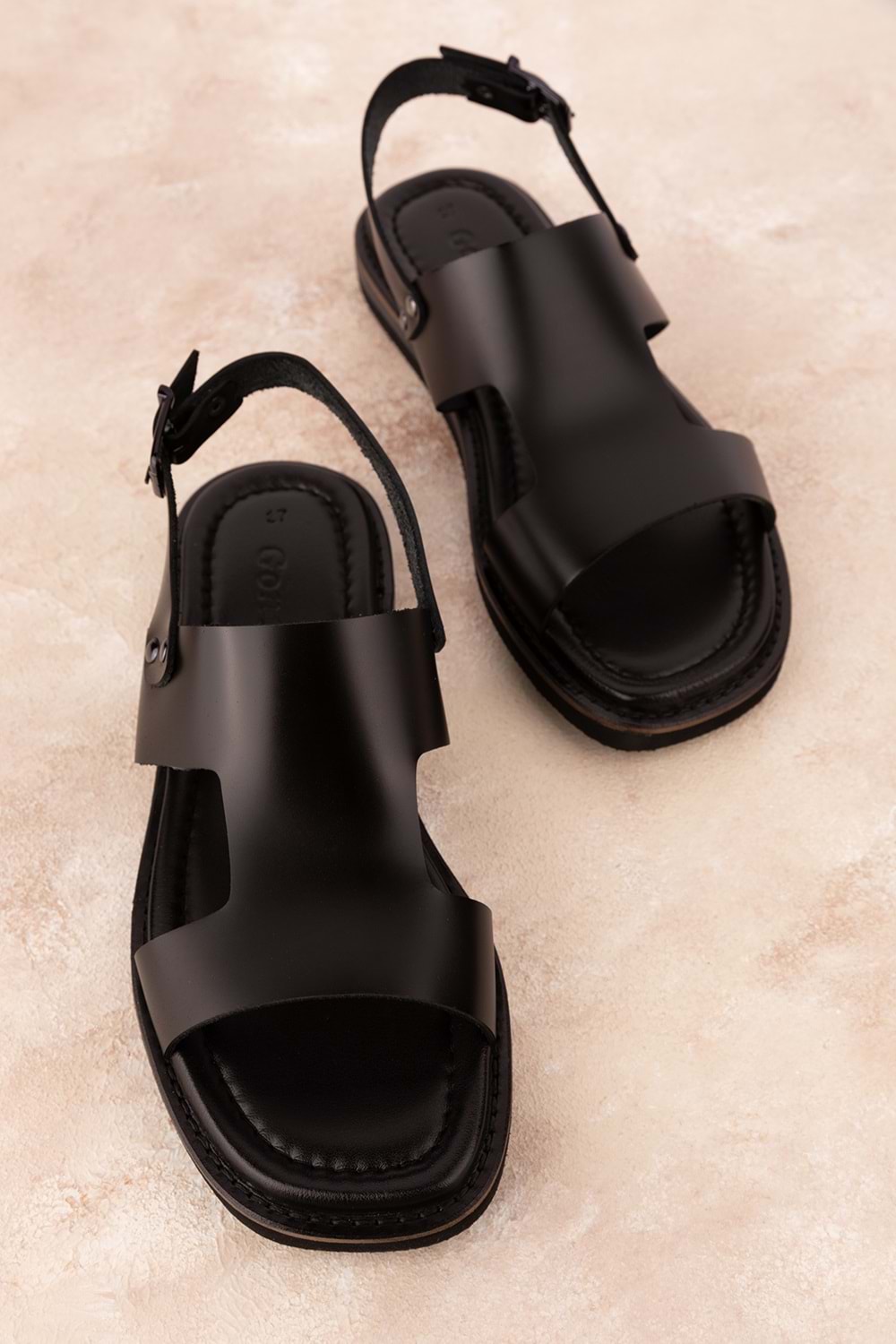 Gondol Kadın Hakiki Deri Renkli Kombin Vaketa Sandalet ayh.407 - Siyah - 40