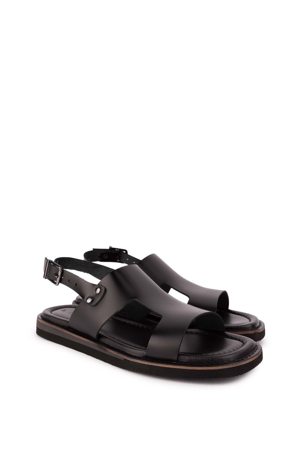 Gondol Kadın Hakiki Deri Renkli Kombin Vaketa Sandalet ayh.407 - Siyah - 40