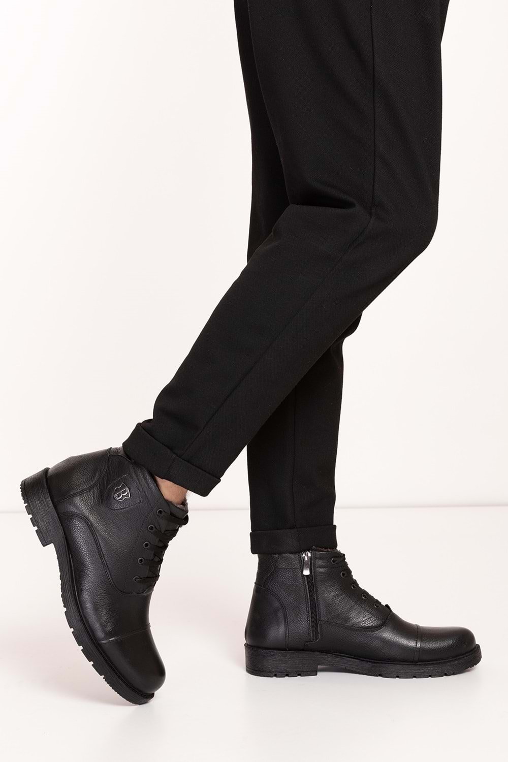 Gondol Erkek Hakiki Deri İçi Kürklü Günlük Bot kn.855 - Siyah - 44