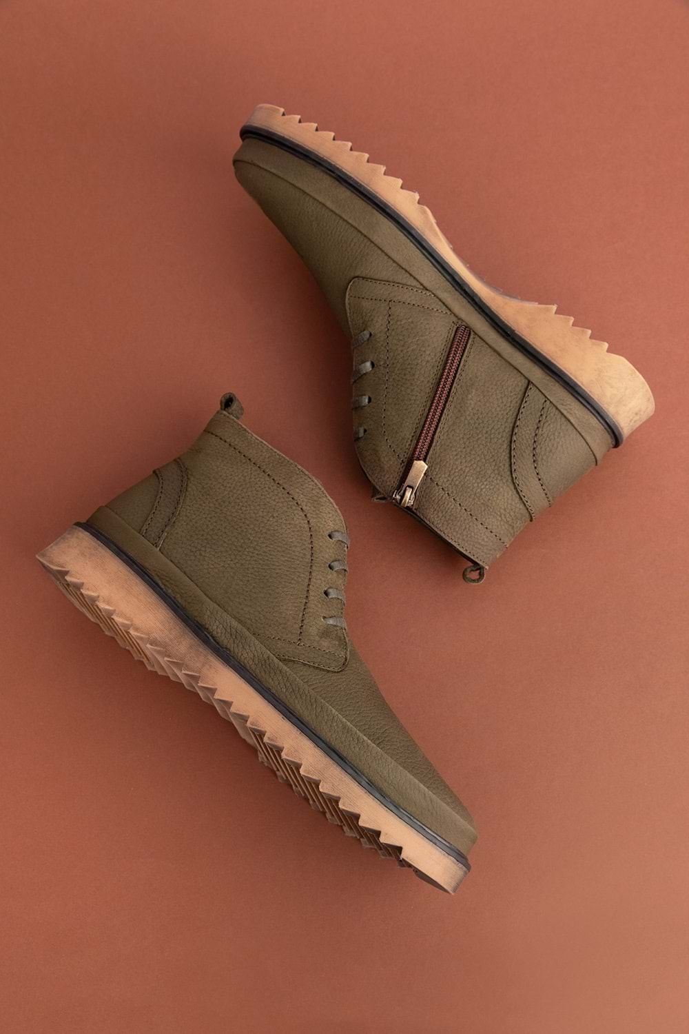 Gondol Erkek Hakiki Deri Günlük Bot src.341 - Haki Nubuk - 40