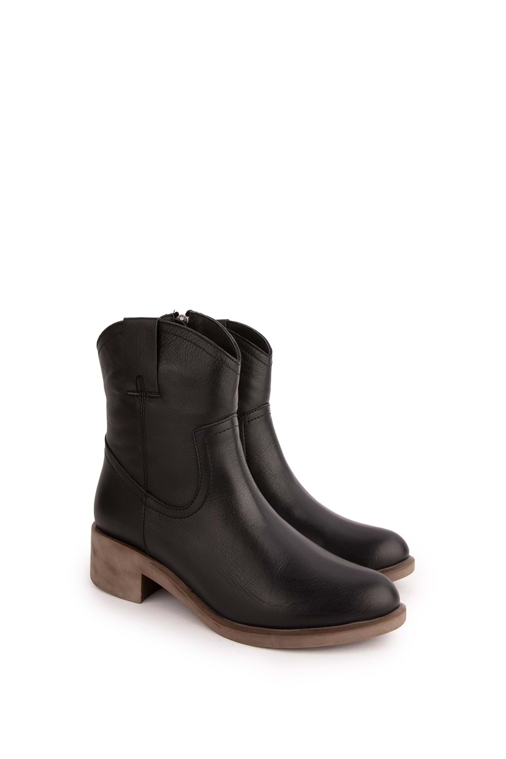 Gondol Kadın Hakiki Deri Western Bot anl.2871 - Siyah - 38