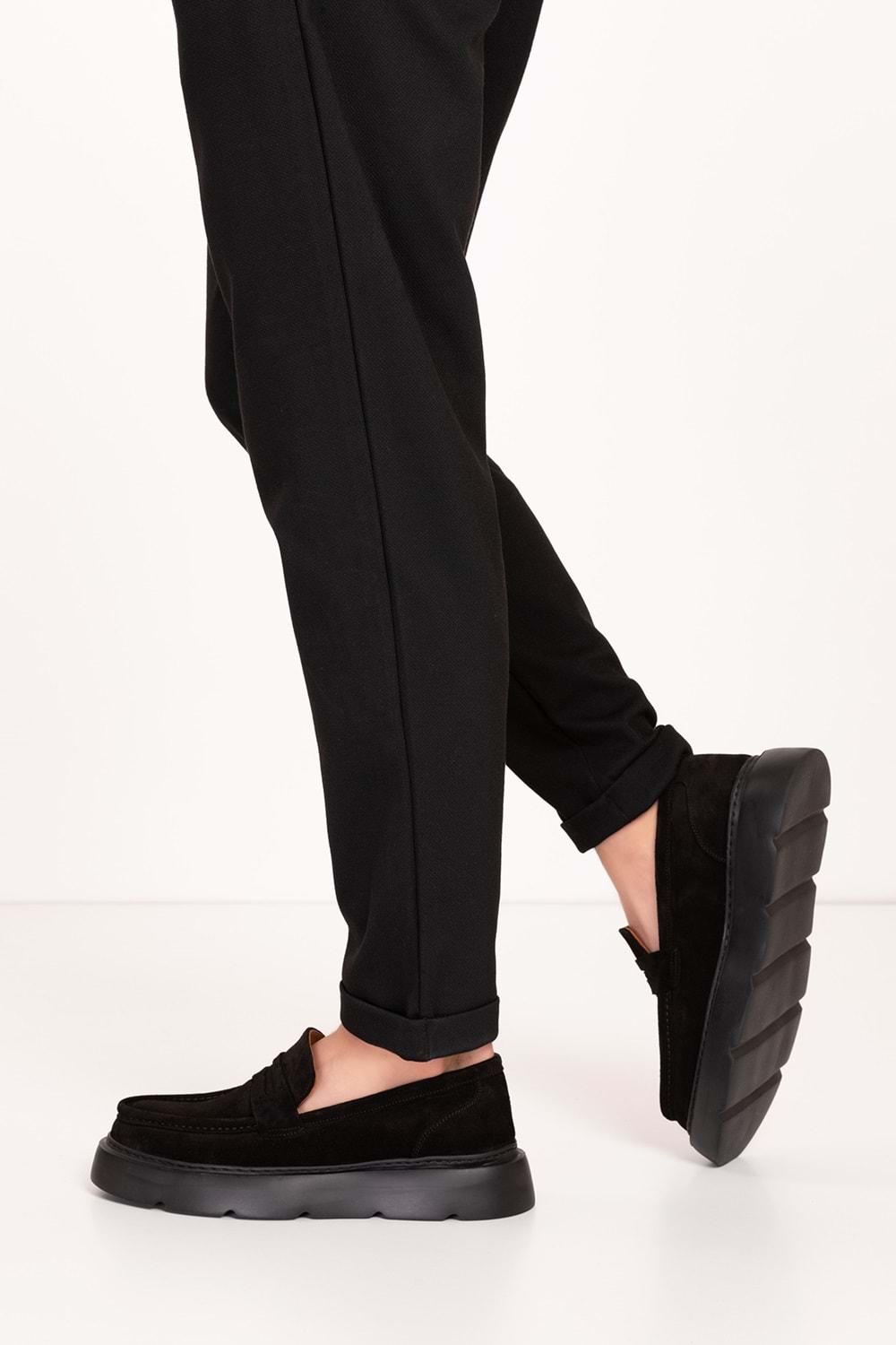 Gondol Içi Dışı Hakiki Deri Hafif Günlük Rahat Ayakkabı src.464 - Siyah Süet - 40