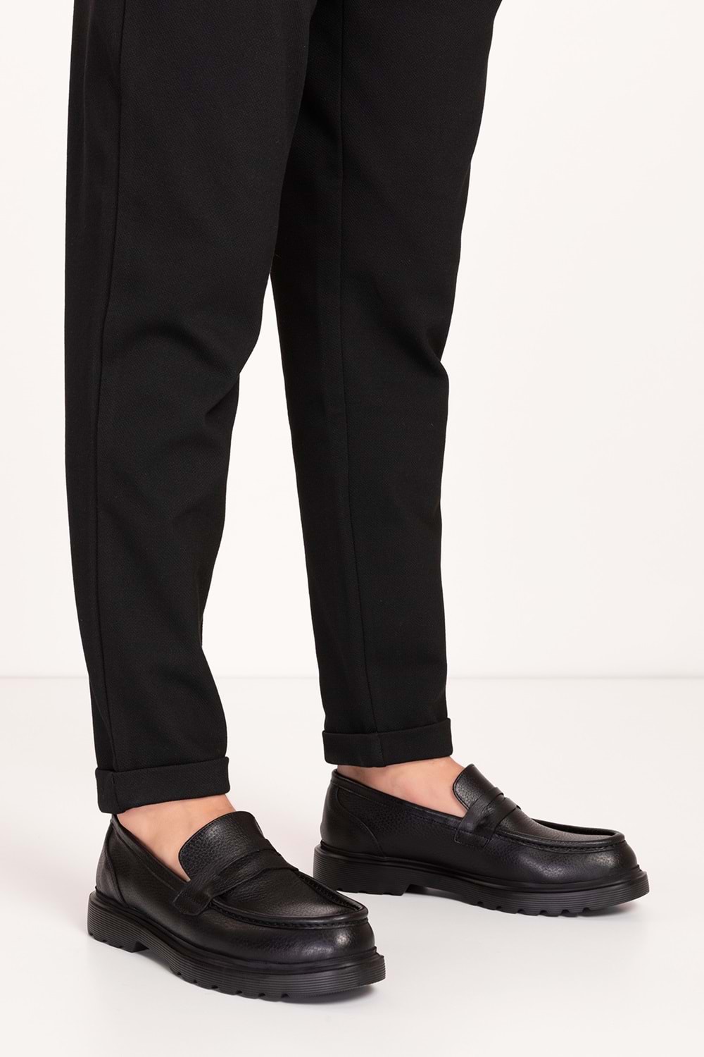 Gondol Içi Dışı Hakiki Deri Hafif Günlük Rahat Ayakkabı src.464 - Siyah - 43