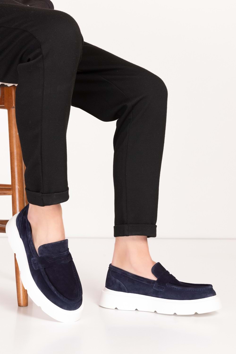 Gondol Içi Dışı Hakiki Deri Hafif Günlük Rahat Ayakkabı src.464 - Lacivert Süet - 40