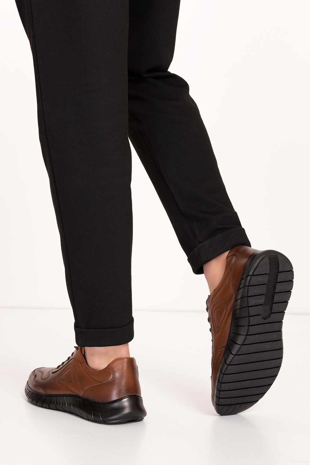 Gondol Erkek Hakiki Deri Hafif Esnek Kaymaz Taban Ayakkabı af.2500 - Taba - 45