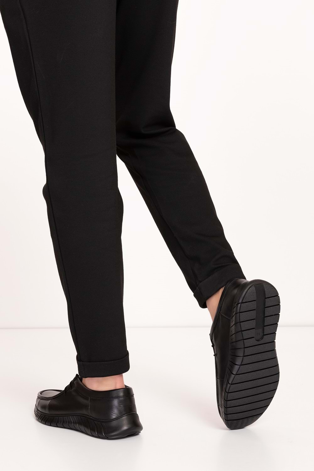 Gondol Erkek Hakiki Deri Hafif Esnek Kaymaz Taban Ayakkabı af.1453 - Siyah - 40