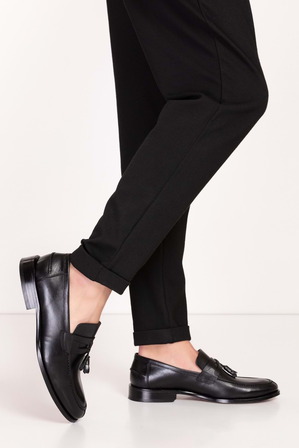 Gondol Erkek Hakiki Deri Kösele Ayakkabı ny.881 - Siyah - 46