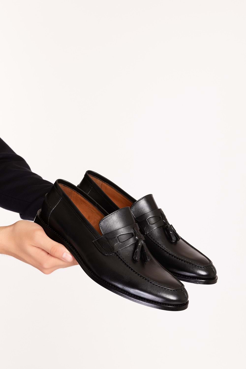 Gondol Erkek Hakiki Deri Kösele Ayakkabı ny.881 - Siyah - 46