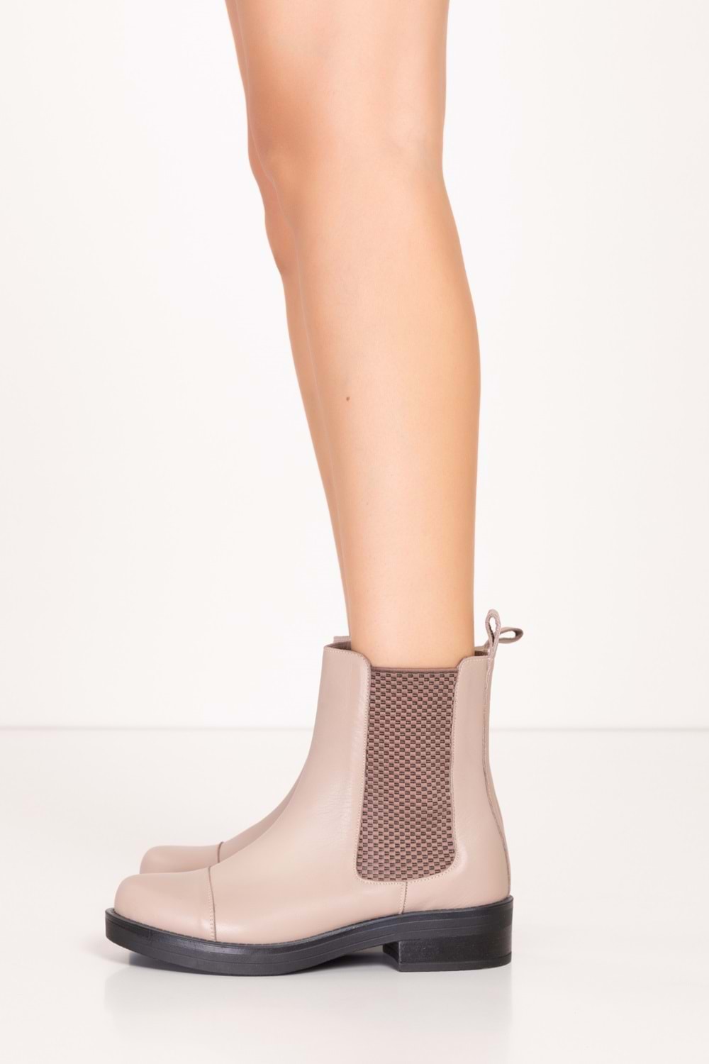 Gondol Hakiki Deri Lastikli Çekme Bot bel.1682 - Bej - 37