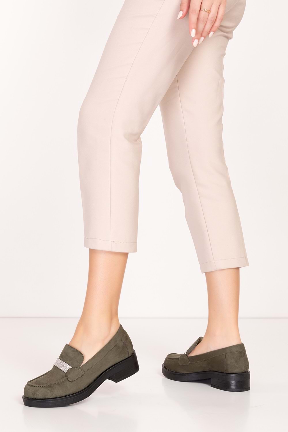 Gondol Günlük Hafif Oxford Loafer bel.410 - Haki Süet - 39