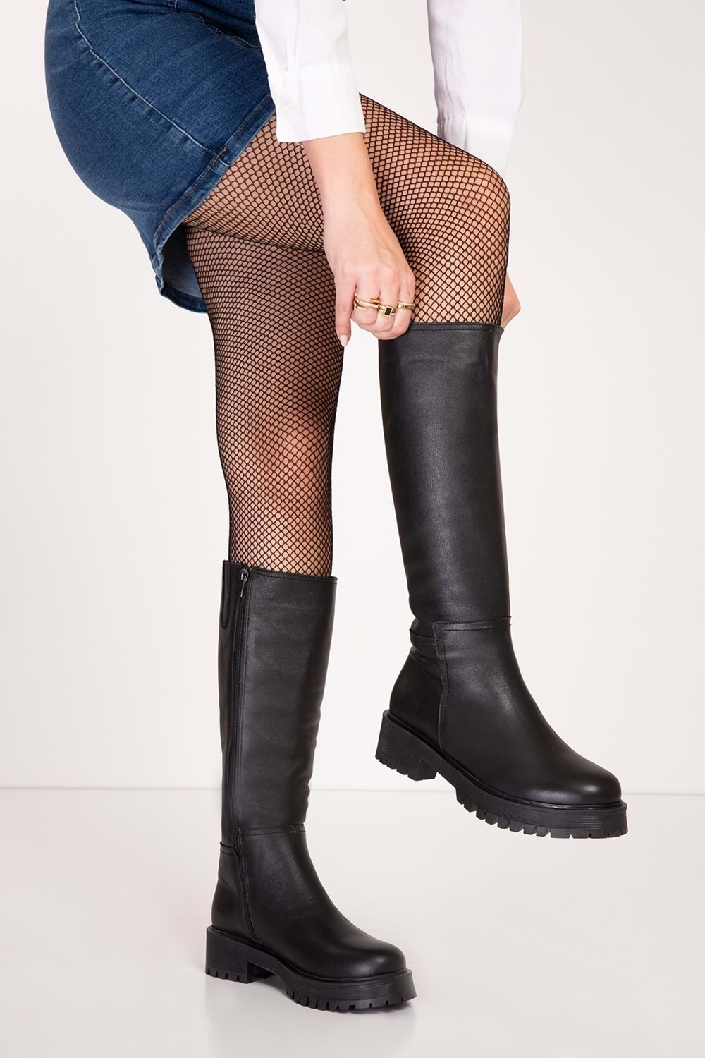 Gondol Hakiki Deri Kauçuk Taban Günlük Rahat Çizme bel.1630 - Siyah - 37