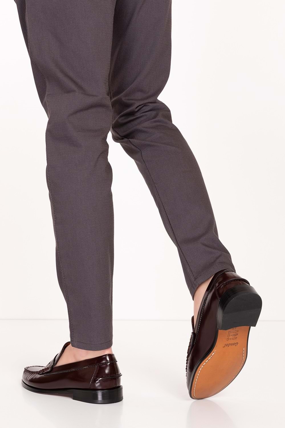 Gondol Erkek Hakiki Deri Kösele Loafer Ayakkabı ny.005 - Bordo Rugan - 45