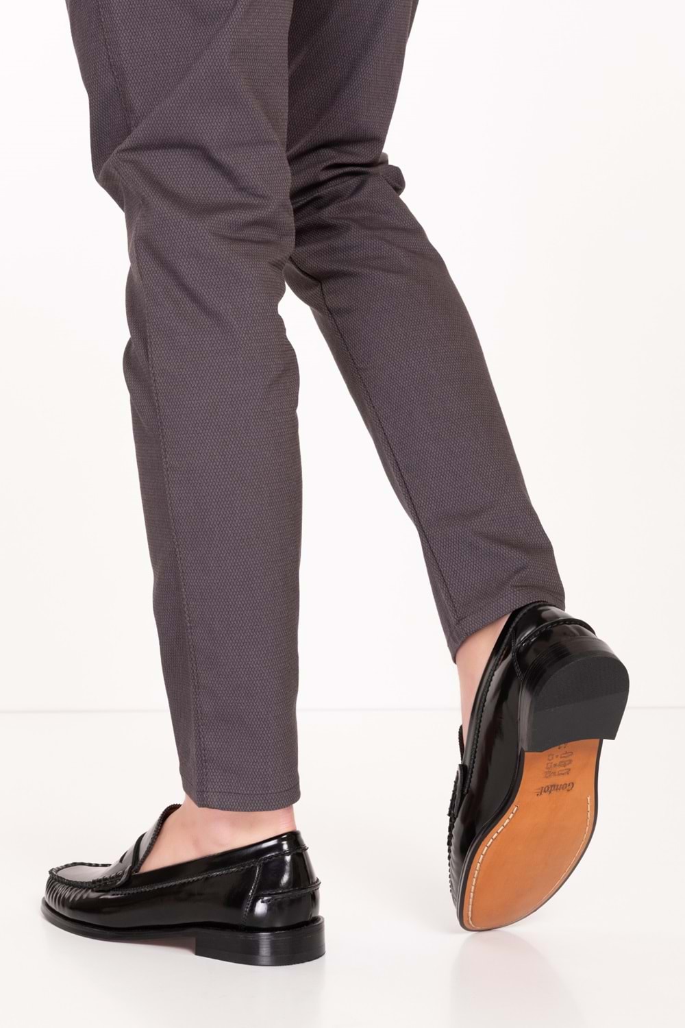 Gondol Erkek Hakiki Deri Kösele Loafer Ayakkabı ny.005 - siyah rugan - 39