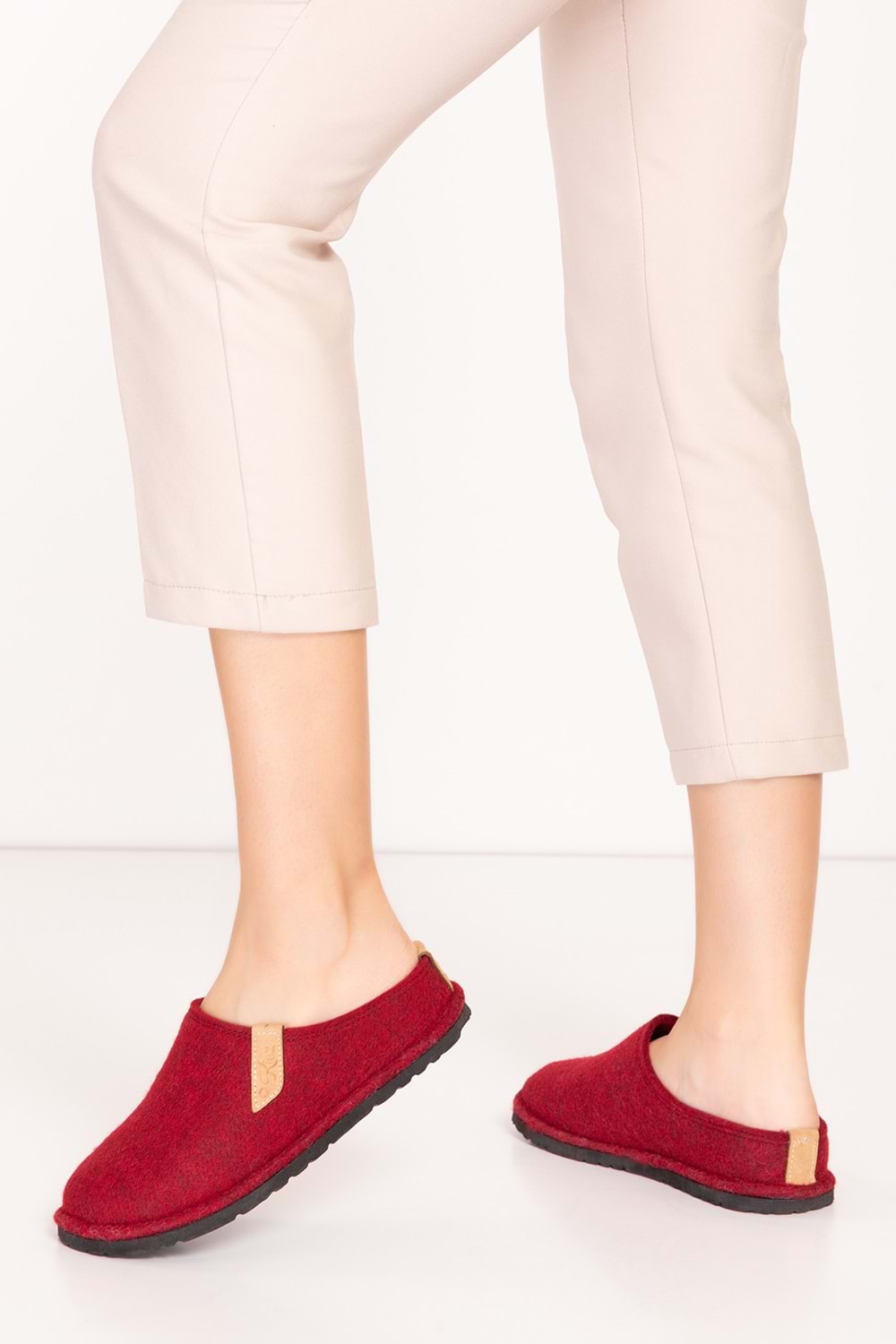 GONDOL İÇİ DIŞI KEÇE RAHAT VE HAFİF EV TERLİĞİ EV.320 - Bordo - 38