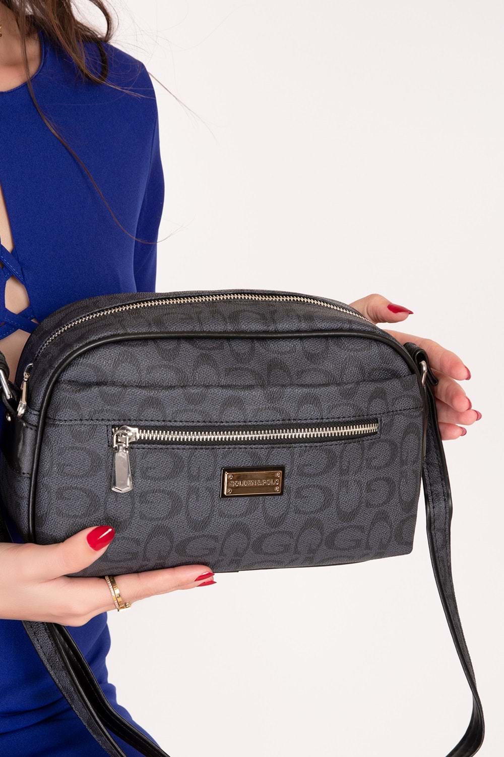 Gondol Kadın Günlük Çapraz Omuz Çantası gp.1452 - Siyah Yazı - TEK EBAT