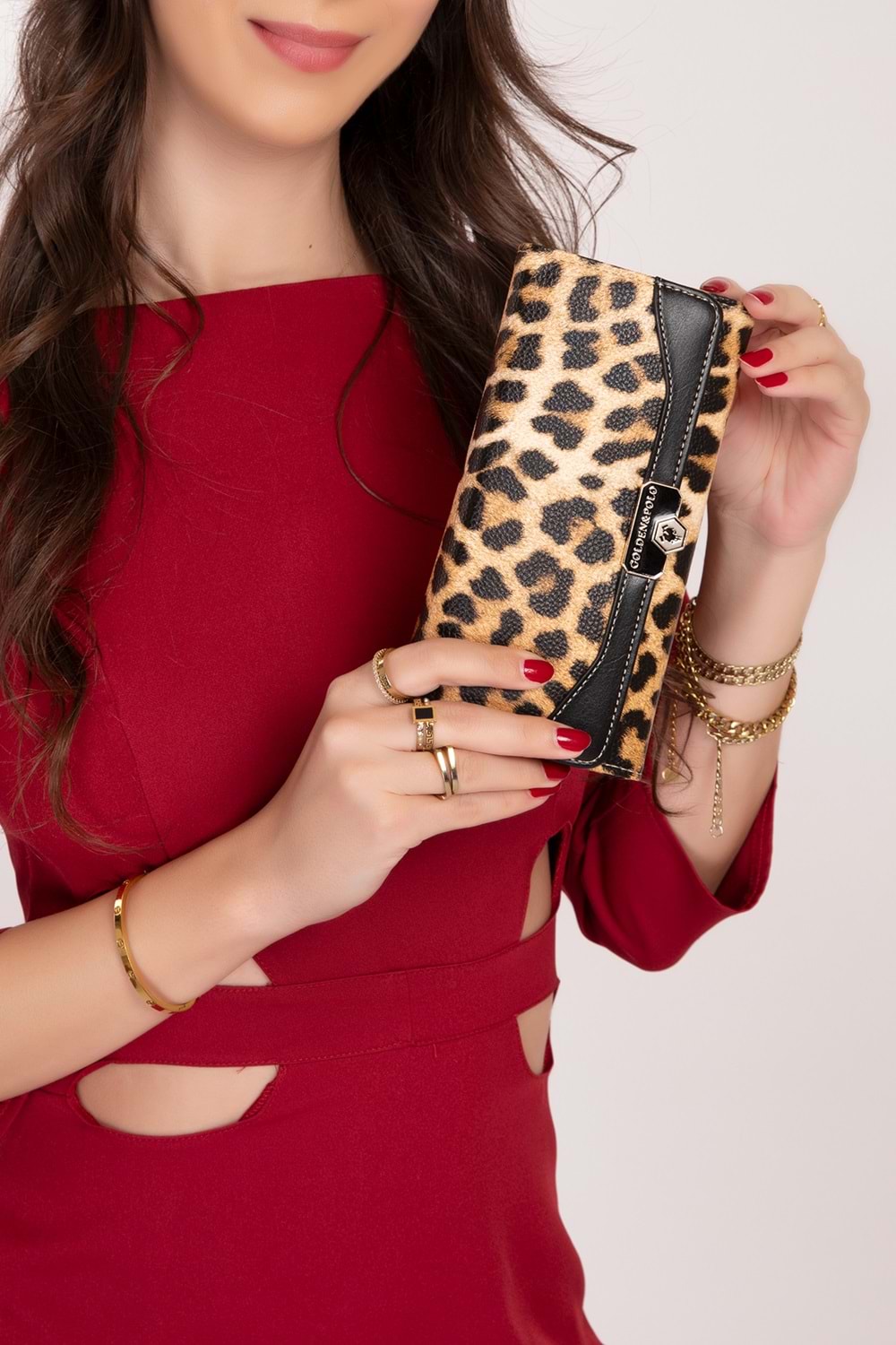 Gondol Çok Gözlü Kullanışlı Şık Cüzdan gp.1489 - Leopar - TEK EBAT