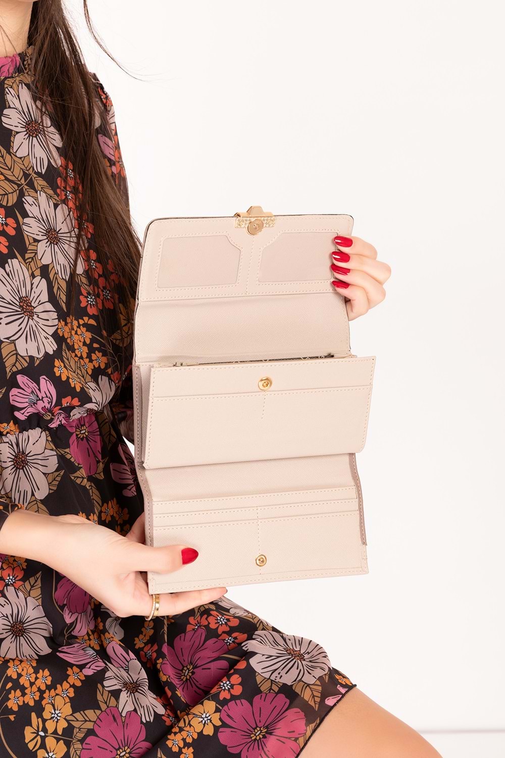 Gondol Çok Gözlü Kullanışlı Şık Cüzdan gp.1489 - Vizon - TEK EBAT