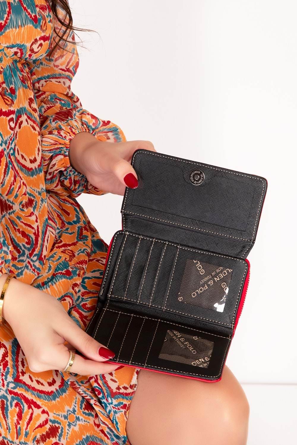 Gondol Çok Gözlü Kullanışlı Şık Cüzdan gp.1120 - kırmızı - TEK EBAT