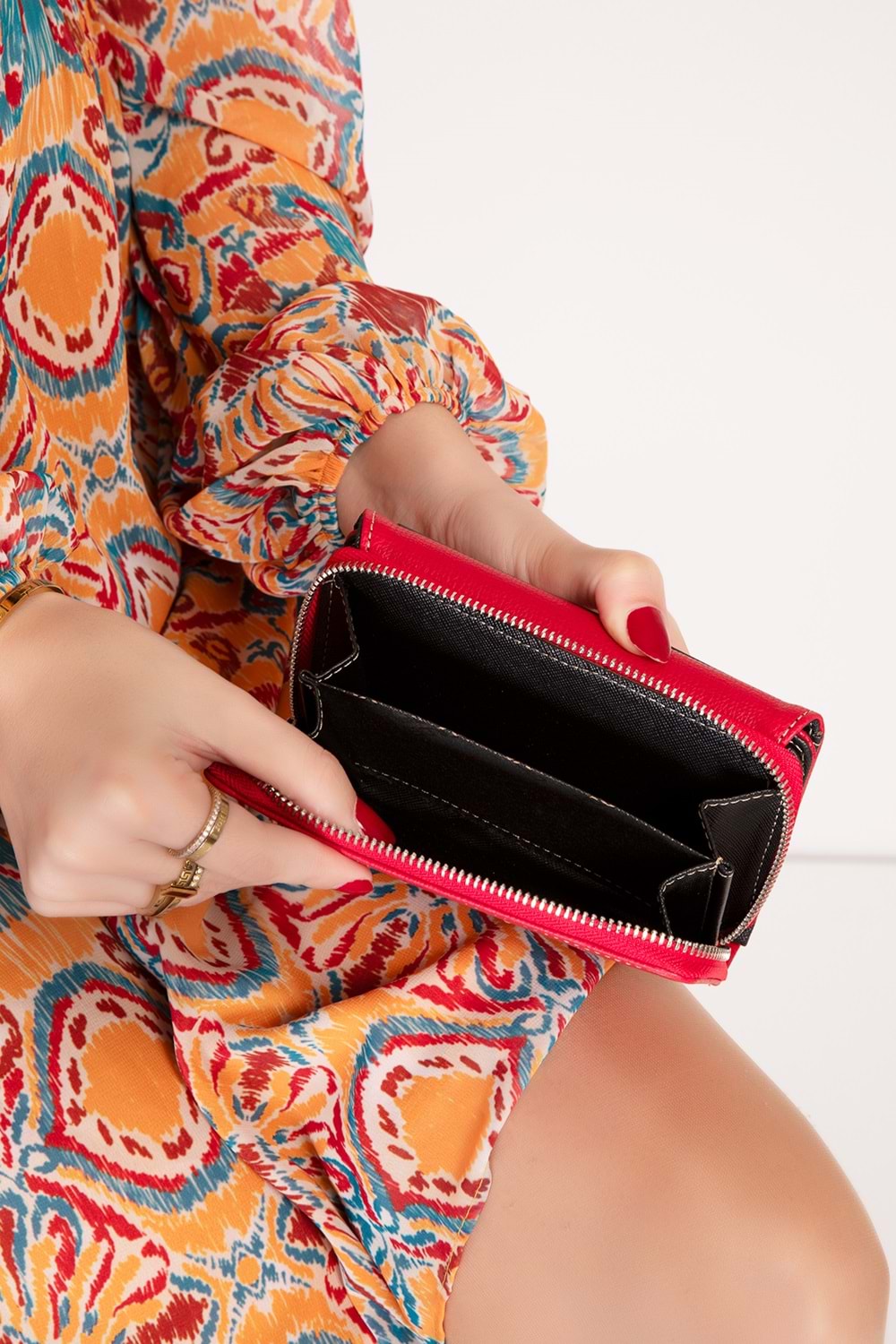 Gondol Çok Gözlü Kullanışlı Şık Cüzdan gp.1120 - kırmızı - TEK EBAT