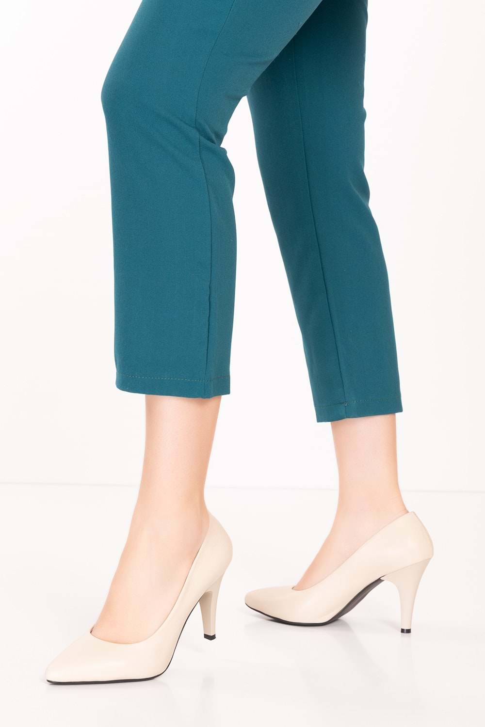 Gondol Hakiki Deri Stiletto-vdt.25 - Krem - 37