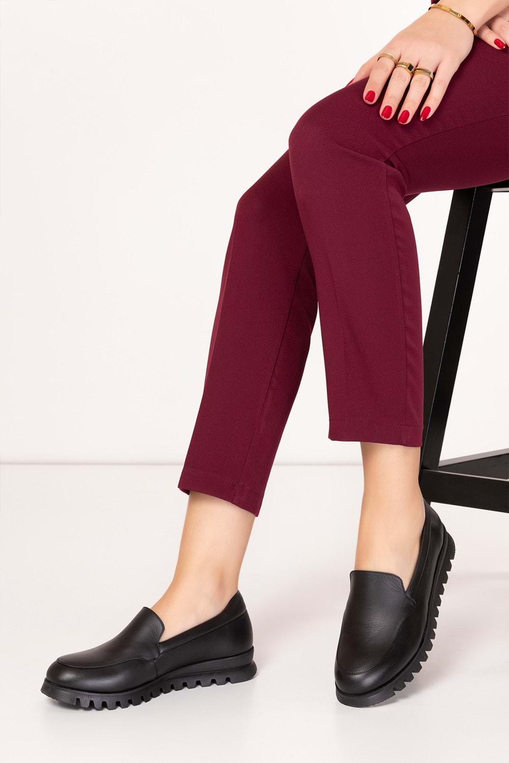 Gondol Hakiki Deri Günlük Rahat Ayakkabı alpx.8091 - Siyah - 40