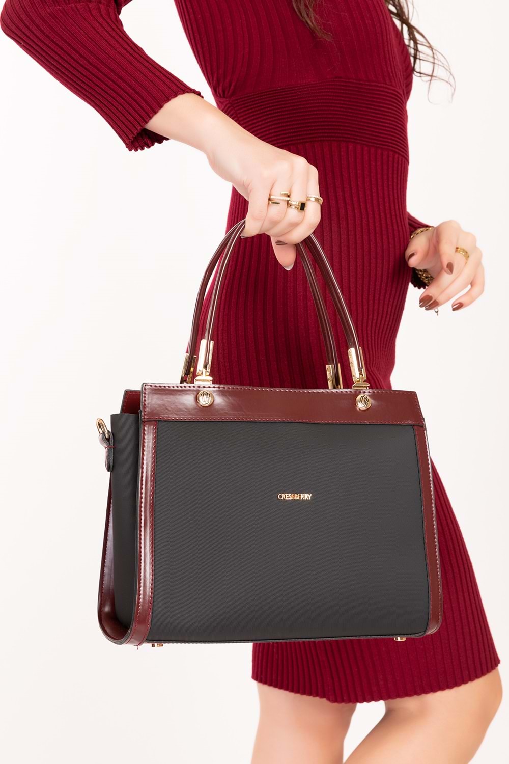 Gondol Kadın Günlük Şık El ve Omuz Çantası cr.56118 - Siyah - TEK EBAT