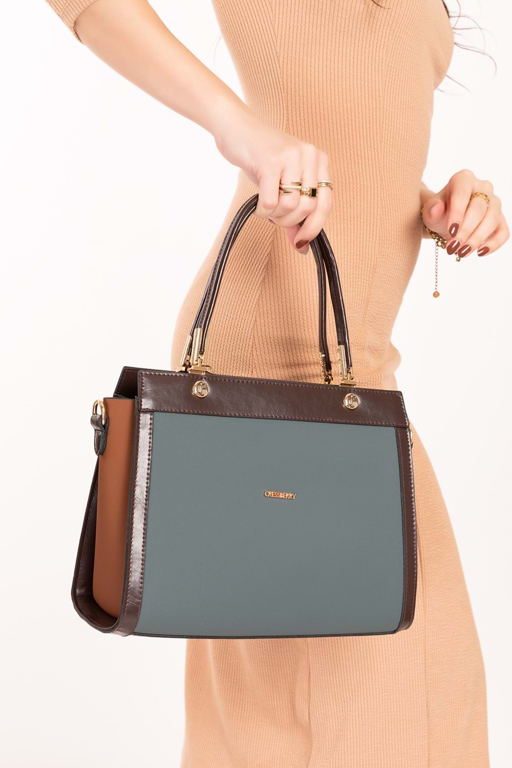 Gondol Kadın Günlük Şık El ve Omuz Çantası cr.56118 - Yeşil - TEK EBAT