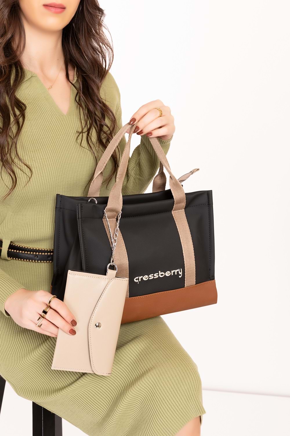 Gondol Kadın Günlük Kolej Çantası cr.15121 - Siyah - TEK EBAT