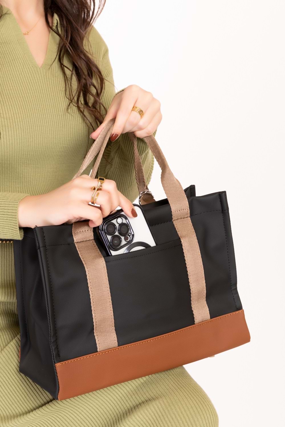 Gondol Kadın Günlük Kolej Çantası cr.15121 - Siyah - TEK EBAT