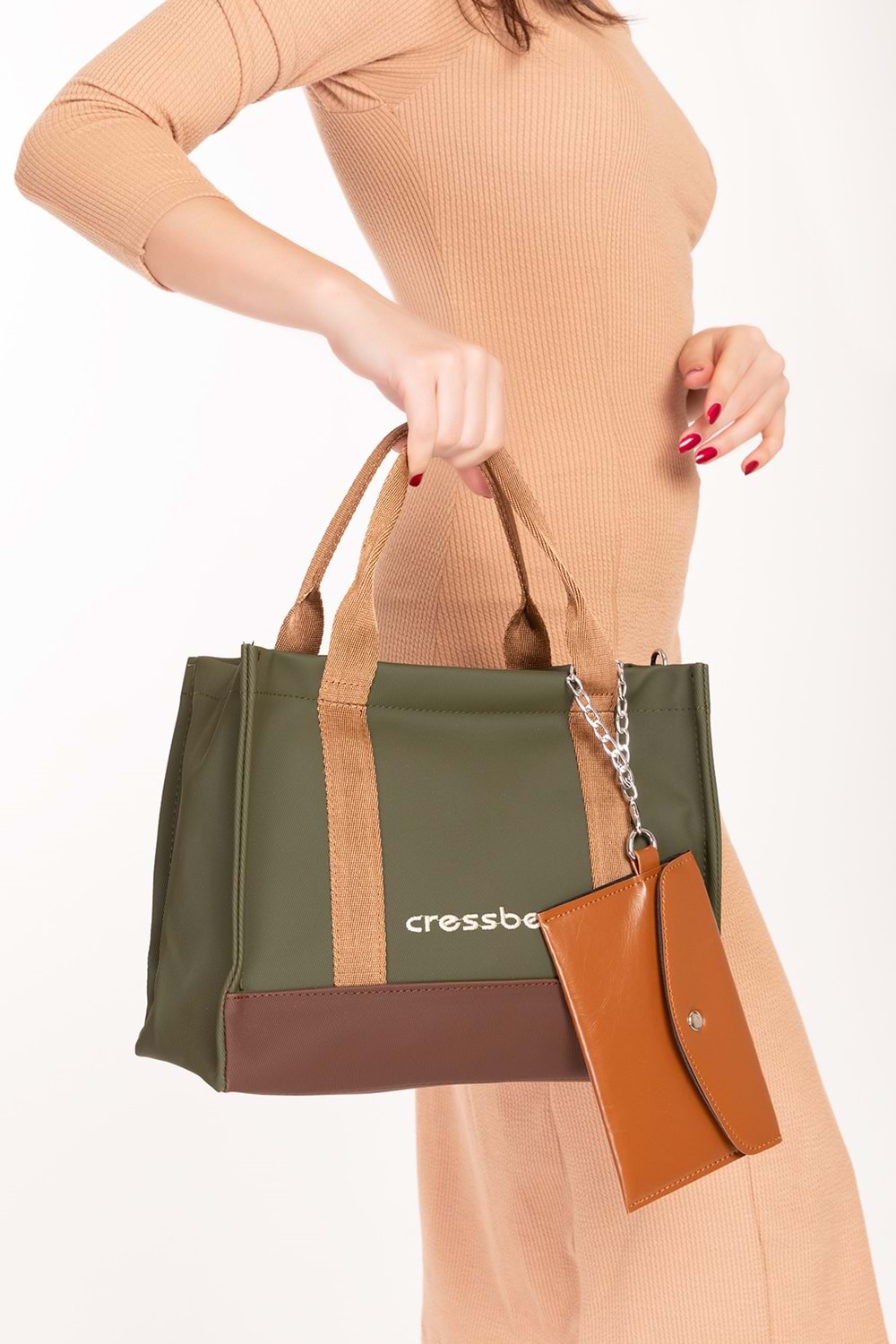 Gondol Kadın Günlük Kolej Çantası cr.15121 - Haki - TEK EBAT