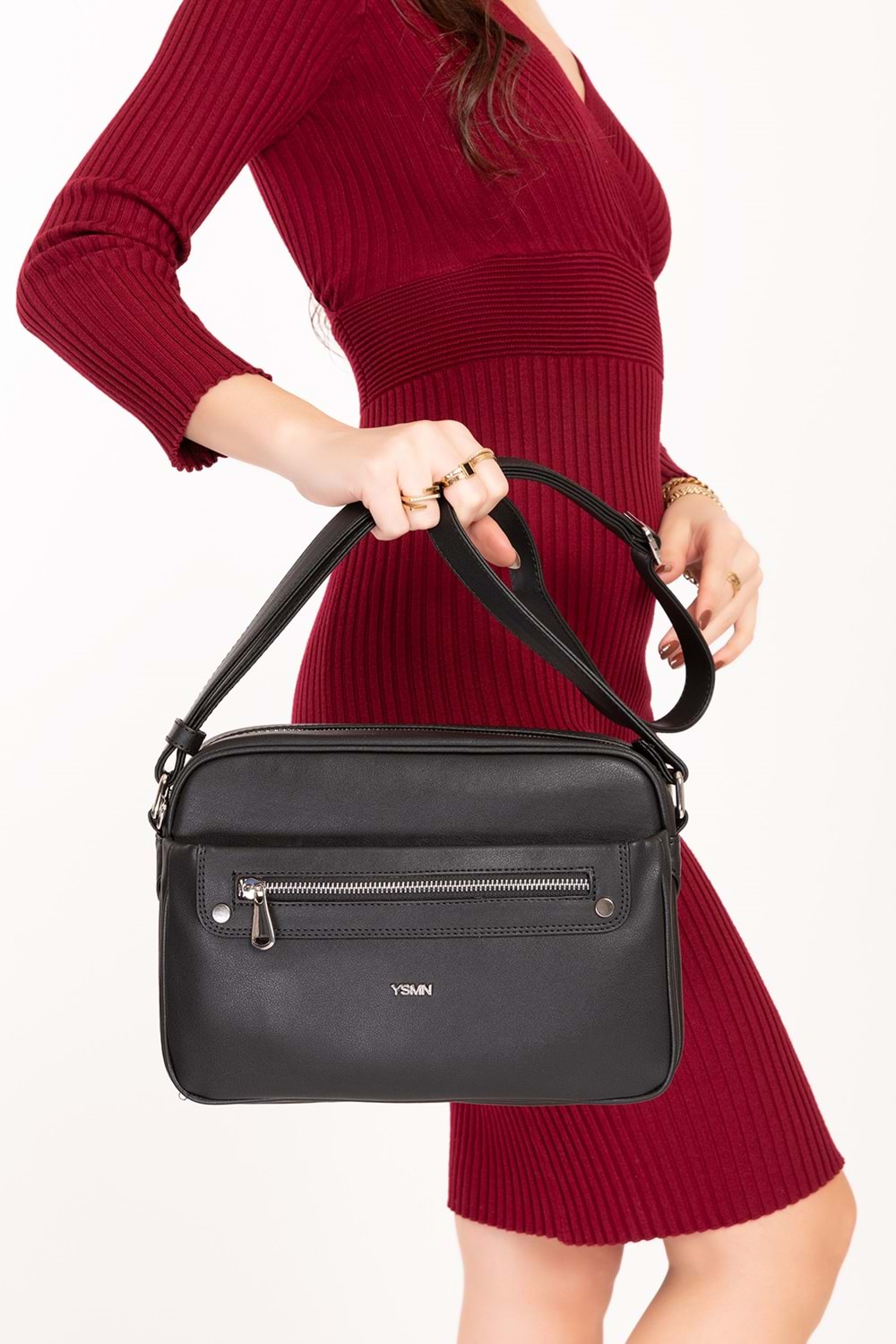 Gondol Kadın Çapraz Sade Şık Günlük Çanta ysm.1682 - Siyah - TEK EBAT