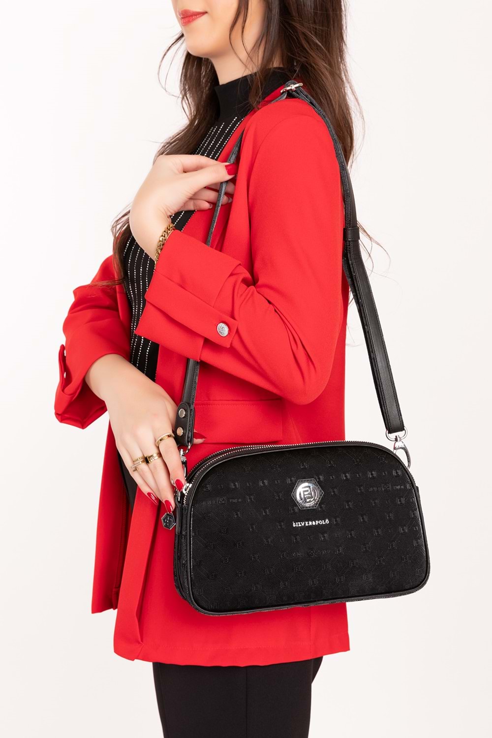 Gondol Kadın Günlük Şık Omuz Çantası sp.745 - Siyah Yazı - TEK EBAT