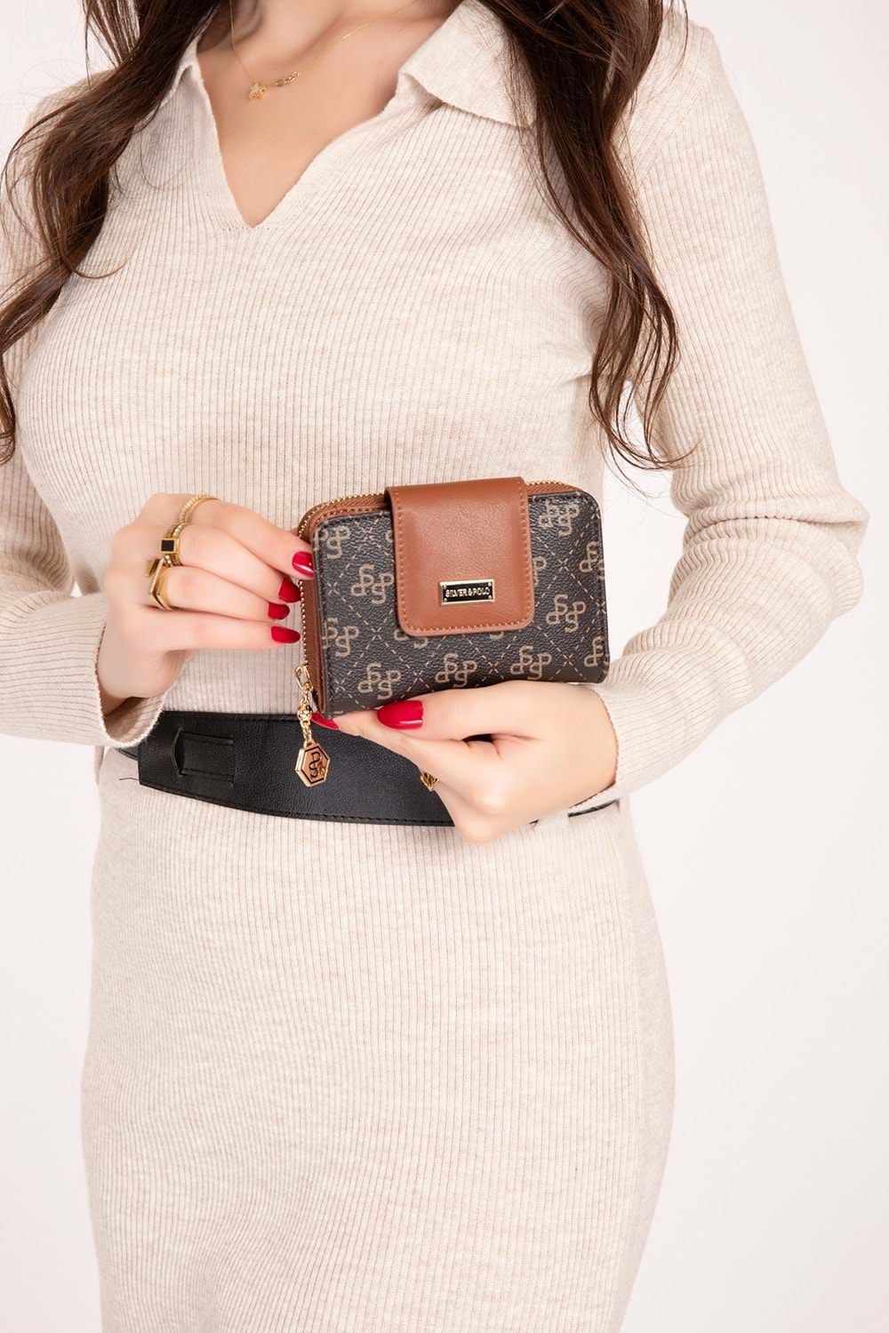 Gondol Günlük Kullanışlı Cüzdan ve Kartlık sp.935 - Kahve Yazı - TEK EBAT