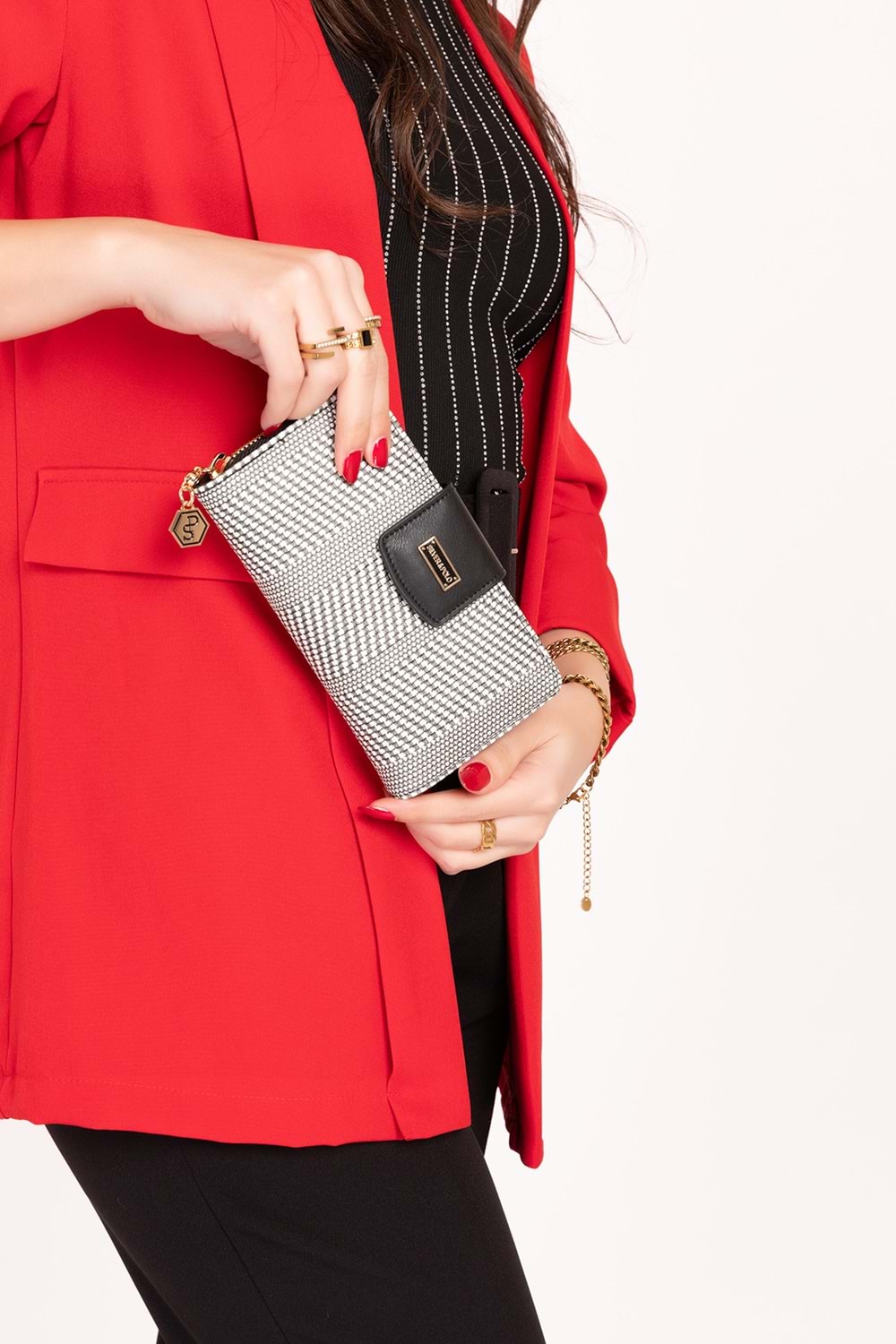 Gondol Günlük Kullanışlı Cüzdan ve Kartlık sp.928 - Siyah-Beyaz - TEK EBAT