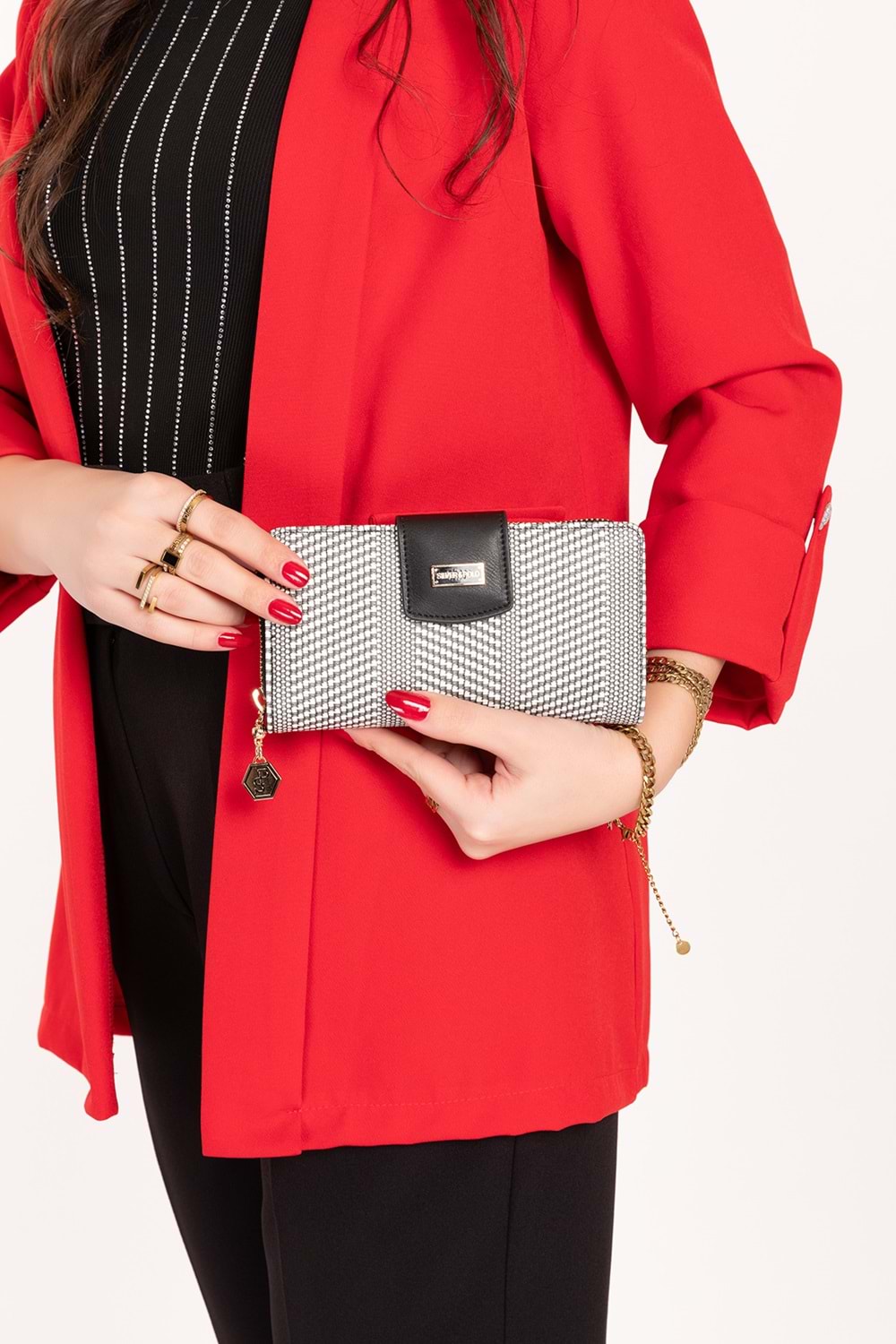 Gondol Günlük Kullanışlı Cüzdan ve Kartlık sp.928 - Siyah-Beyaz - TEK EBAT