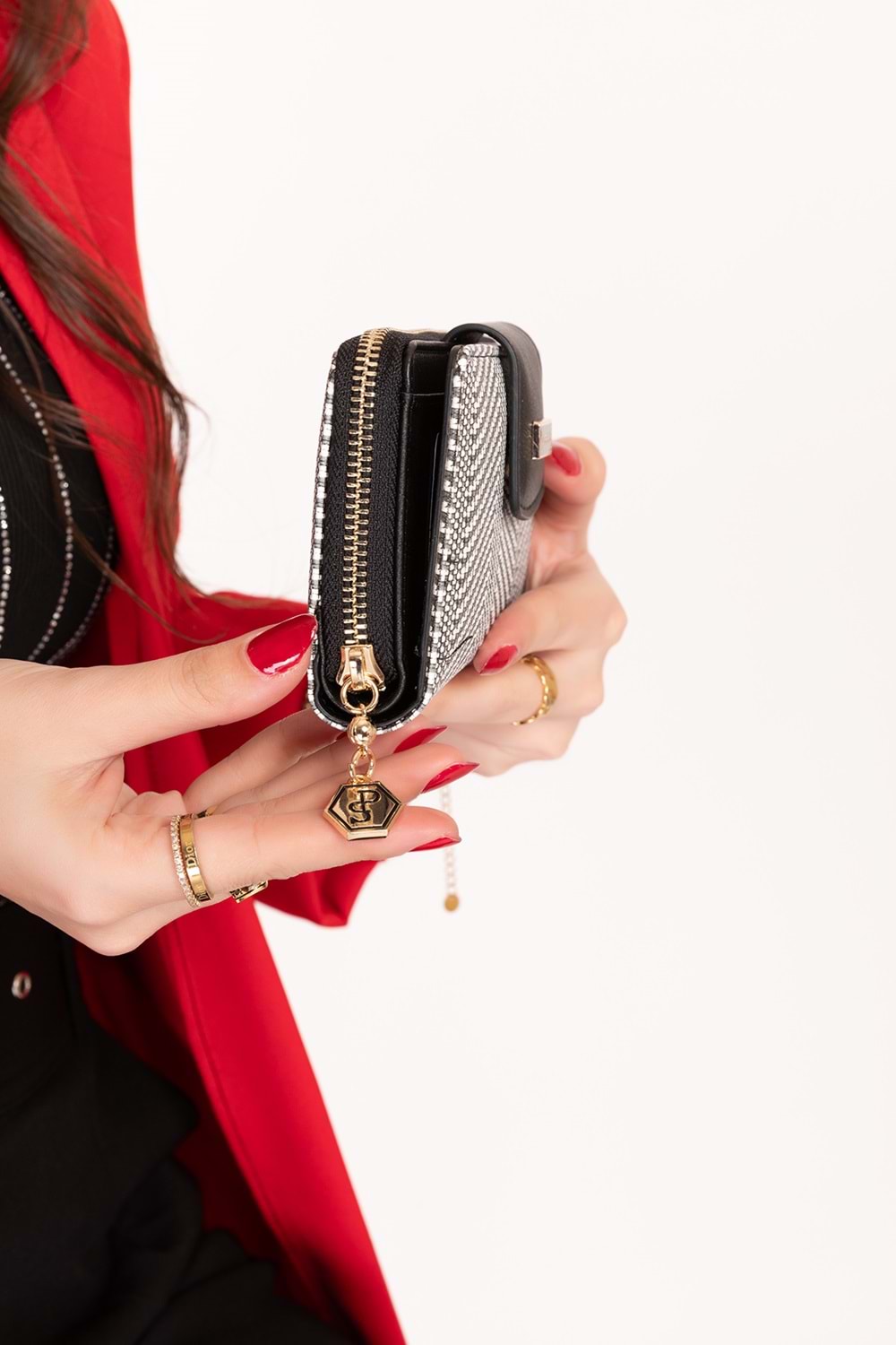 Gondol Günlük Kullanışlı Cüzdan ve Kartlık sp.928 - Siyah-Beyaz - TEK EBAT