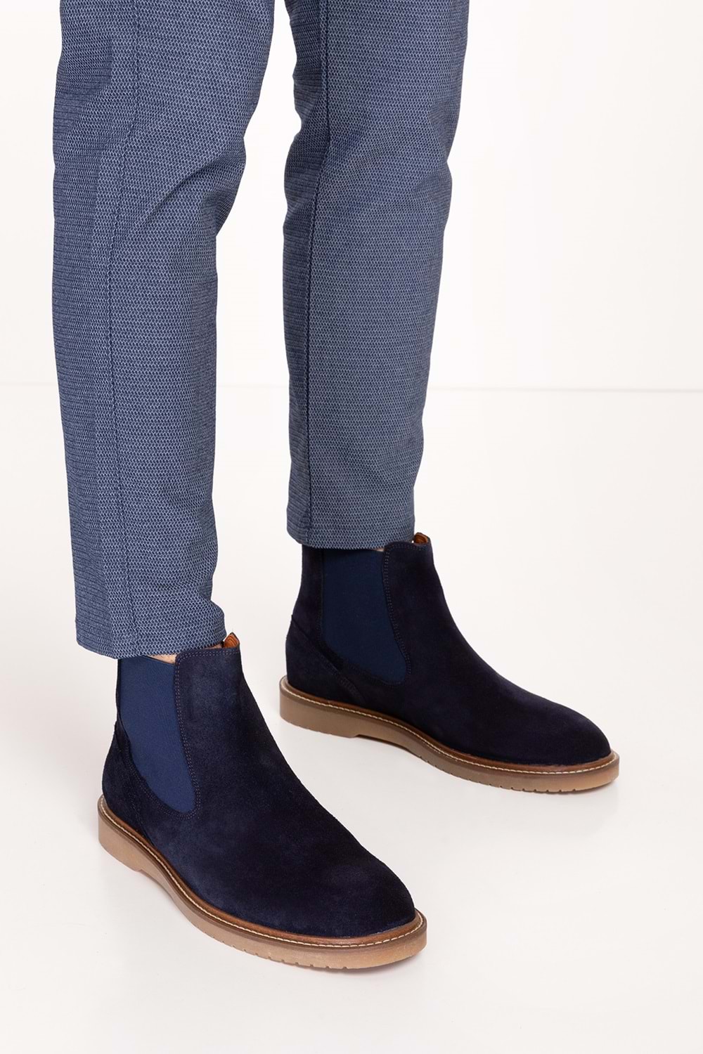 Gondol Erkek Hakiki Deri Kaucuk Taban Günlük Bot tx.77820 - Lacivert Süet - 41