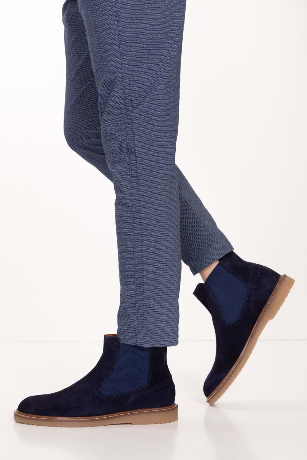 Gondol Erkek Hakiki Deri Kaucuk Taban Günlük Bot tx.77820 - Lacivert Süet - 41