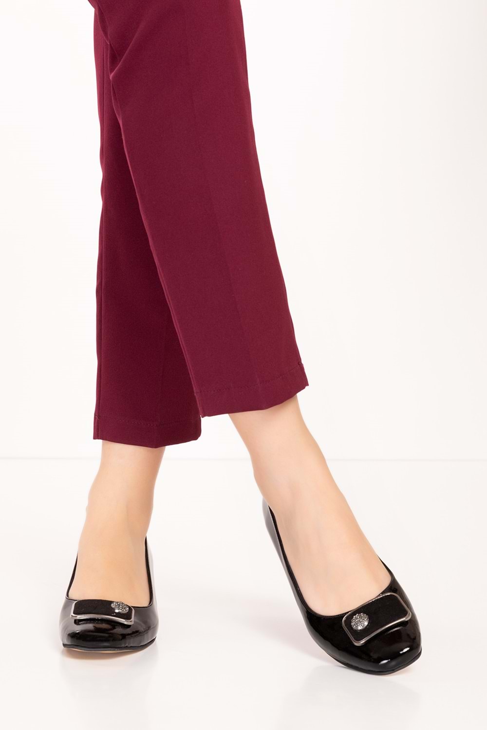 Gondol Kadın Hakiki Deri Klasik Topuklu Ayakkabı tx.834 - siyah rugan - 36