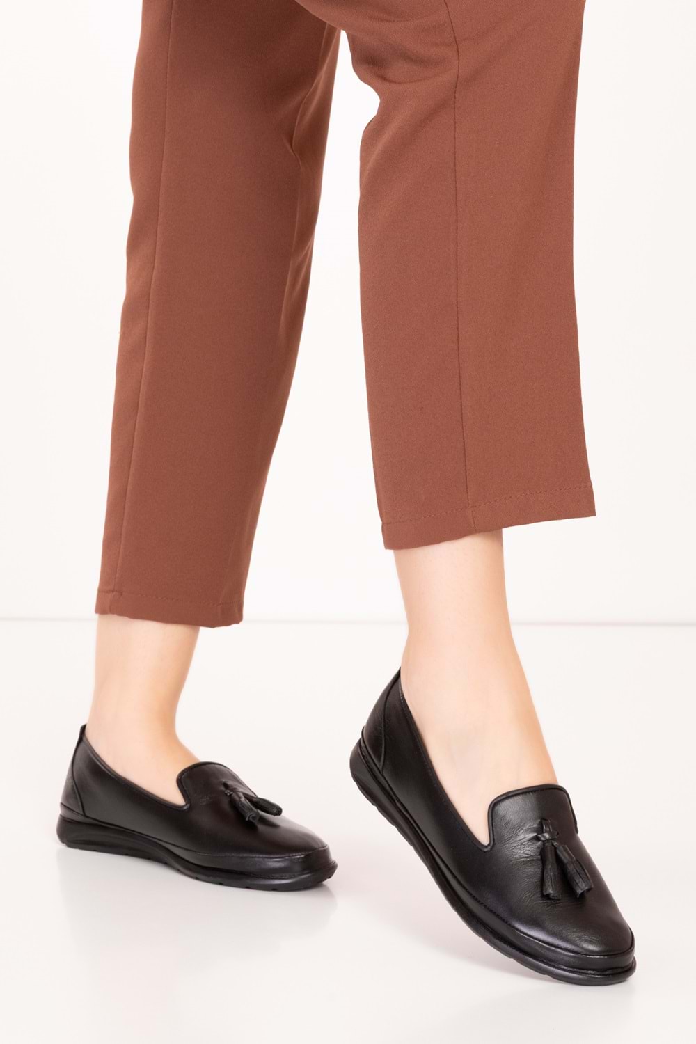 Gondol Hakiki Deri Ortopedik Taban Günlük Ayakkabı esfa.14150 - Siyah - 39