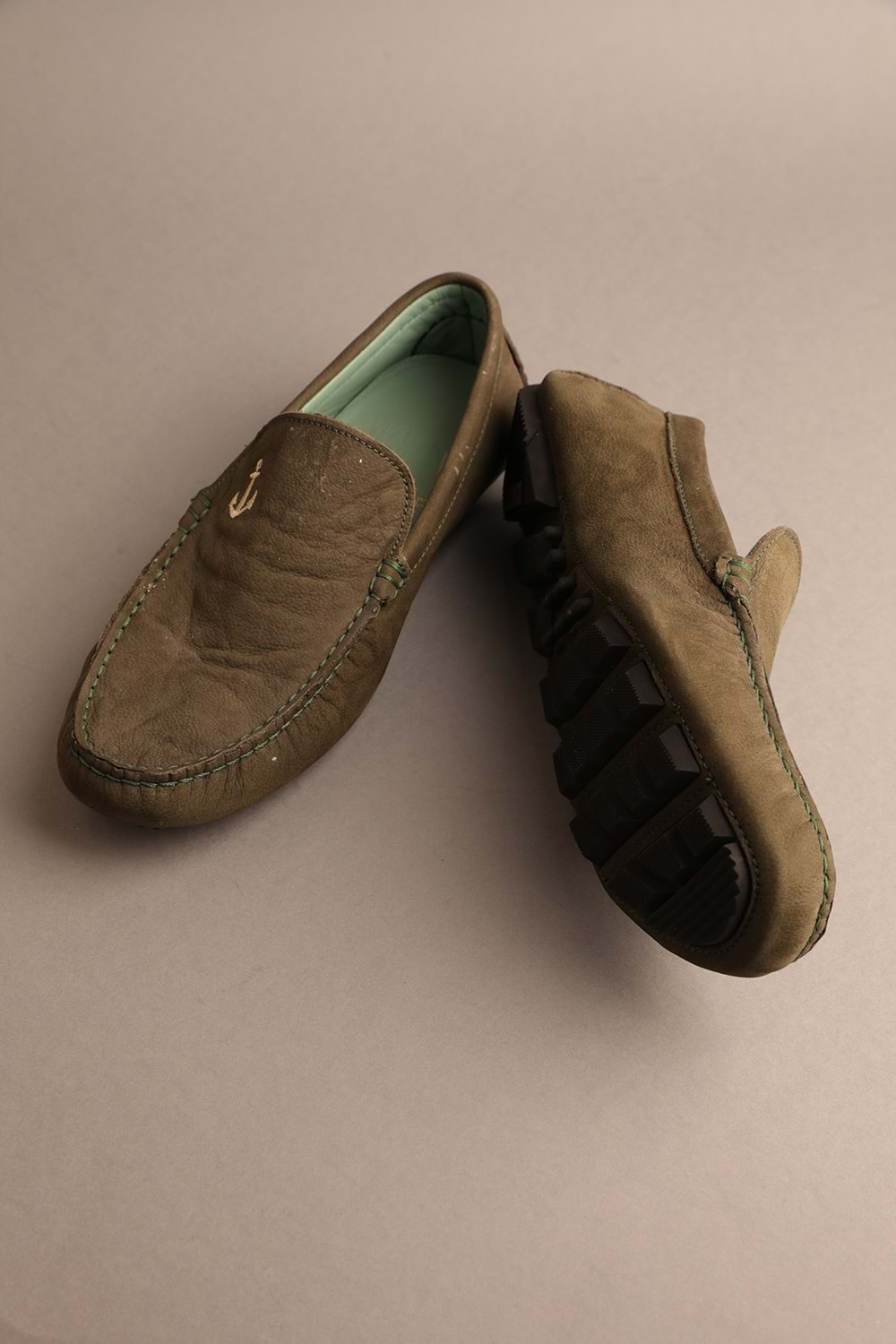 Gondol Erkek Hakiki Deri Klasik Loafer Haki 40 ttx.203