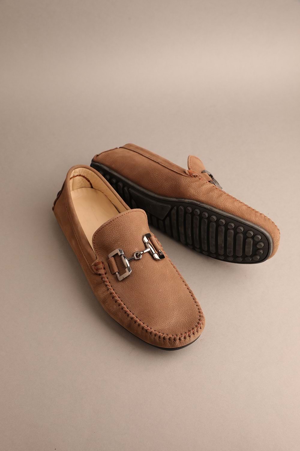Gondol Erkek Hakiki Deri Klasik Loafer Vizon Nubuk 41 ttx.230