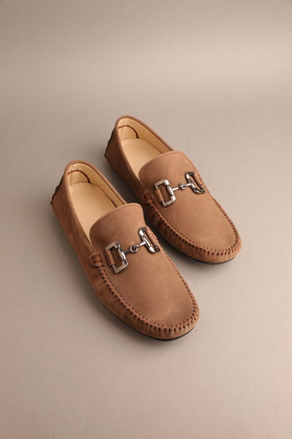 Gondol Erkek Hakiki Deri Klasik Loafer Vizon Nubuk 41 ttx.230