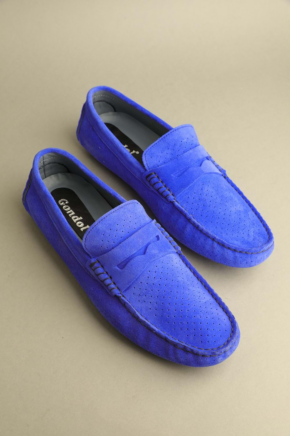 Gondol Erkek Hakiki Deri Klasik Loafer Saks Mavi Süet 43 ttx.261