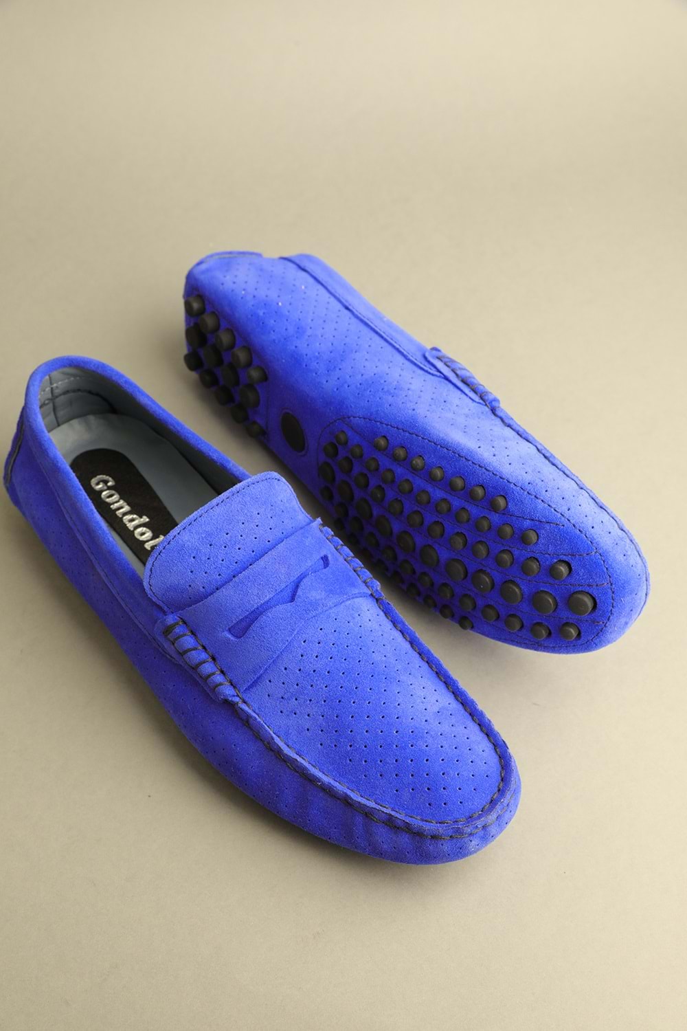 Gondol Erkek Hakiki Deri Klasik Loafer Saks Mavi Süet 43 ttx.261