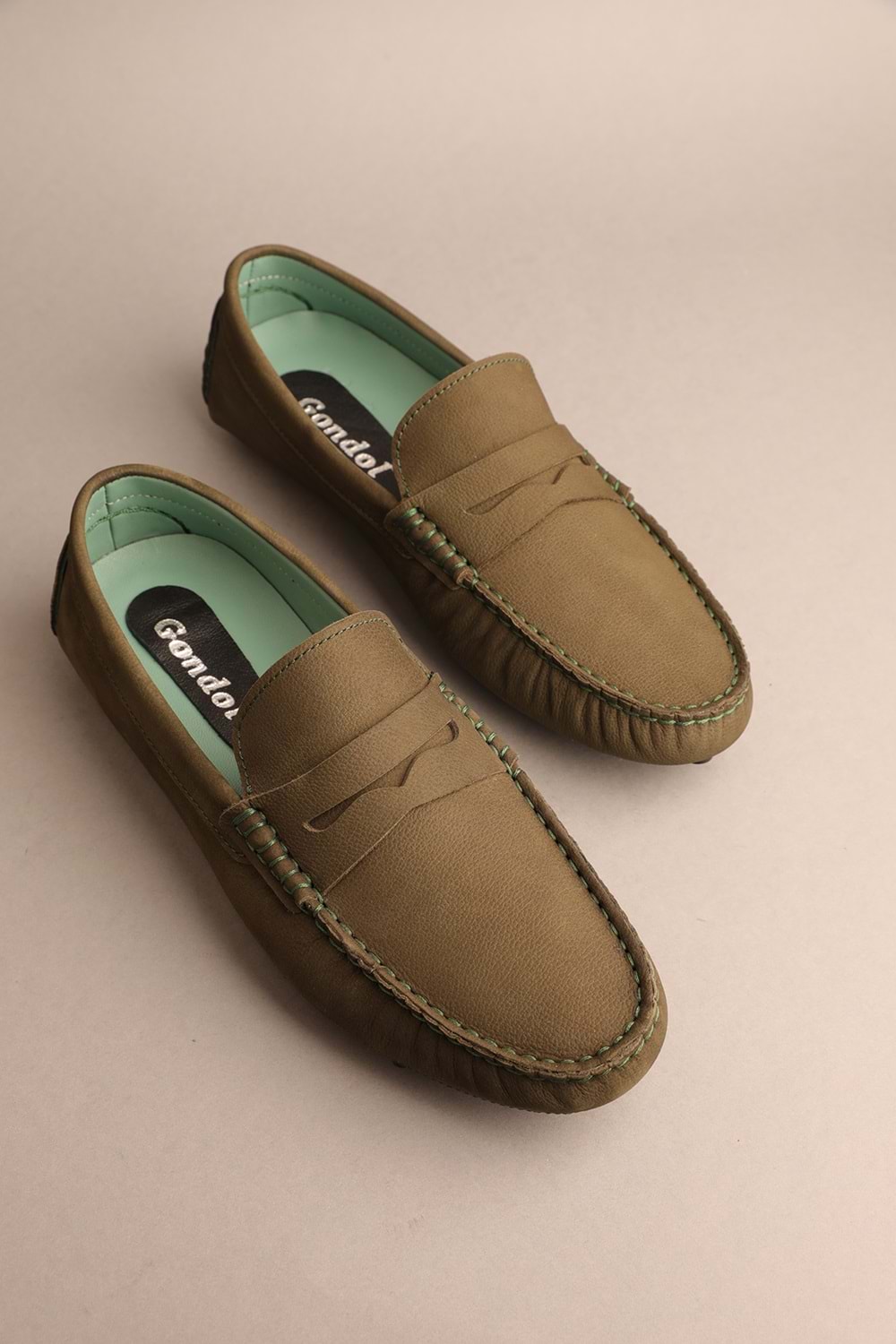 Gondol Erkek Hakiki Deri Klasik Loafer Haki 41 ttx.262