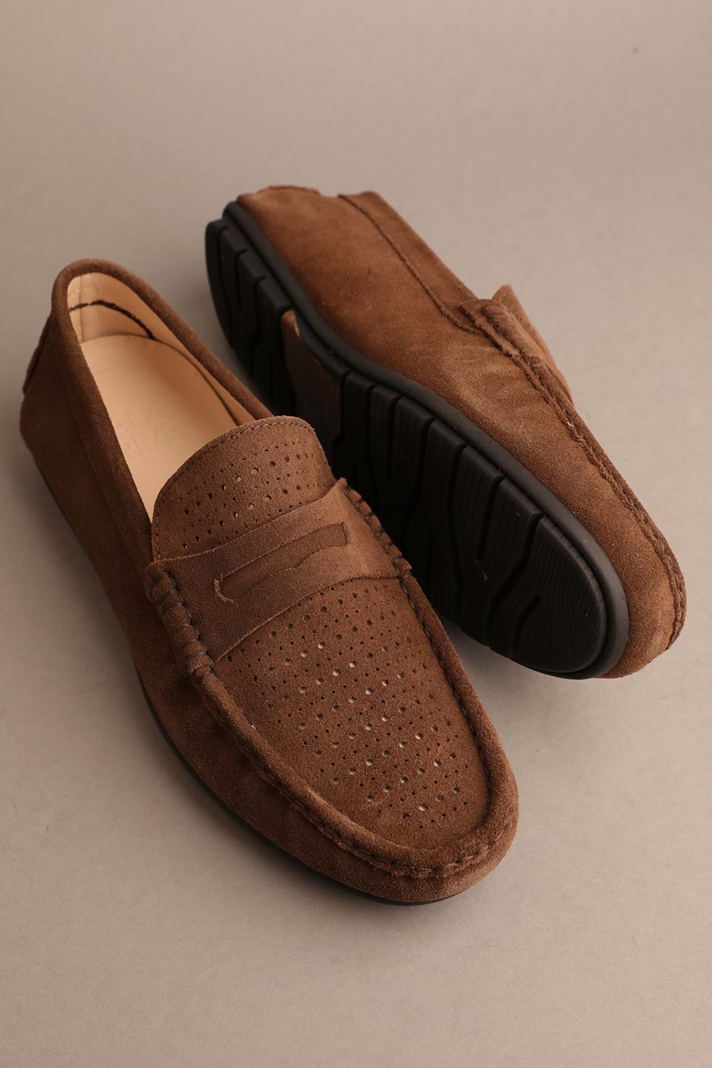 Gondol Erkek Hakiki Deri Klasik Loafer Haki 41 ttx.280