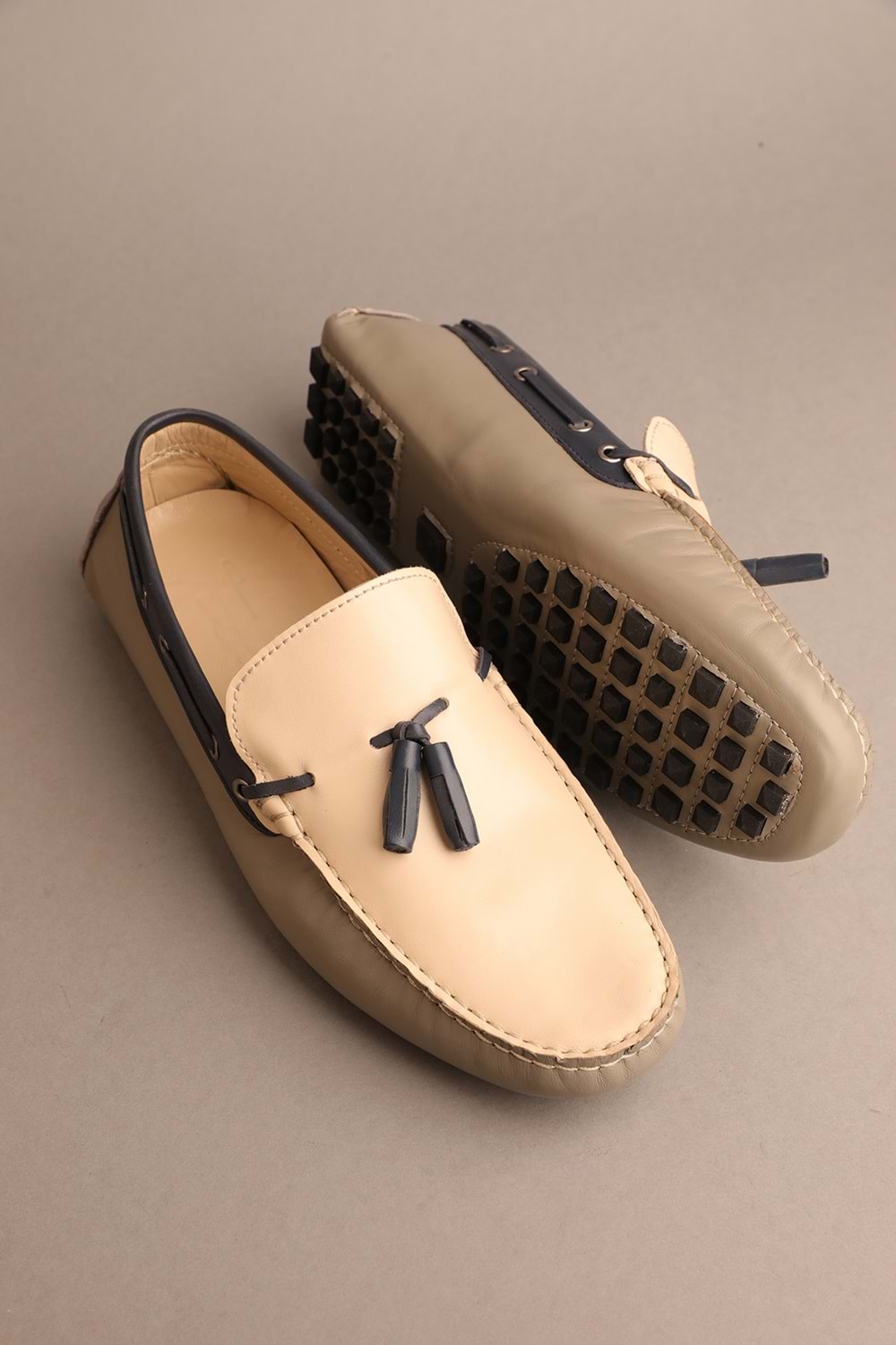 Gondol Erkek Hakiki Deri Klasik Loafer Bej 41 ttx.281