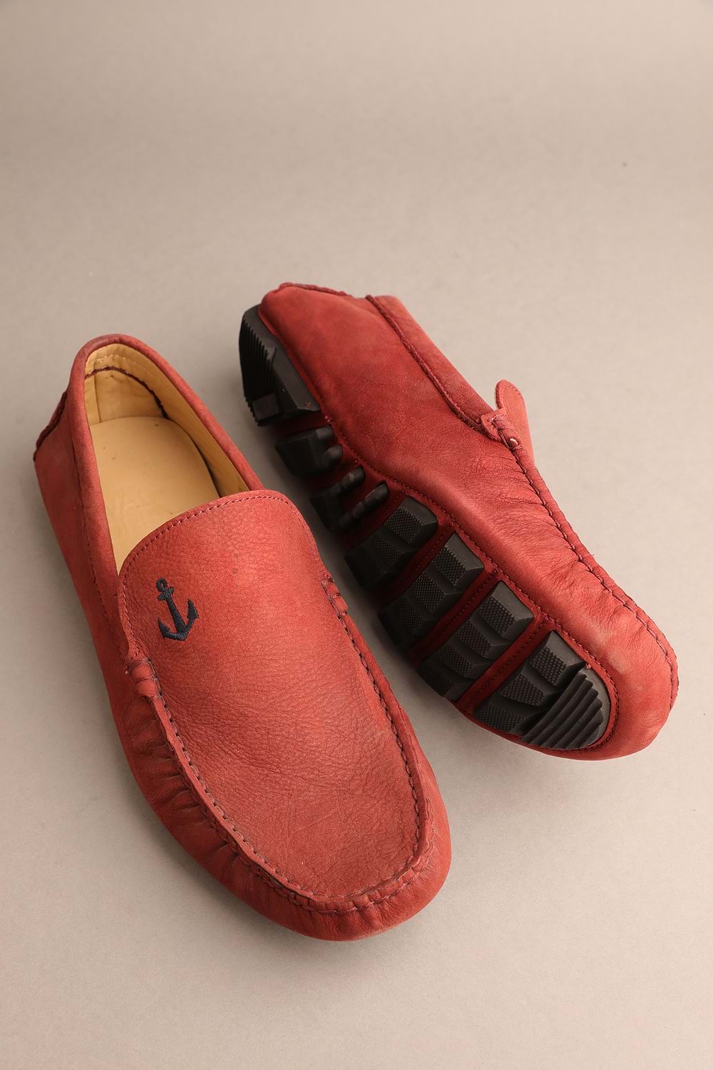 Gondol Erkek Hakiki Deri Klasik Loafer Bordo 41 ttx.299